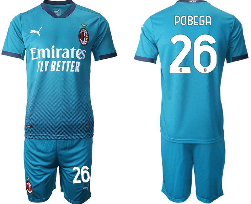 Men 2020-2021 club AC milan away #26 blue Soccer Jerseys->ac milan jersey->Soccer Club Jersey